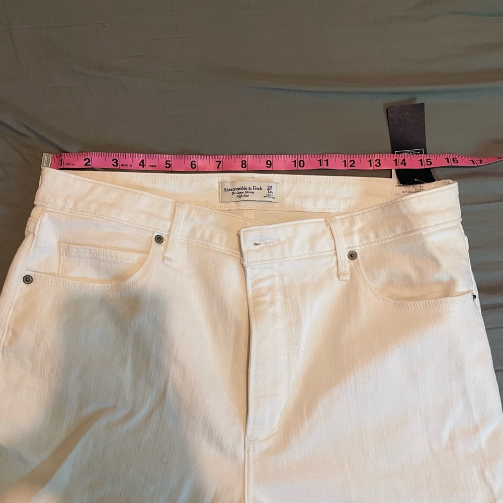 Abercrombie & Fitch skinny white jeans/ 32 SHORT - Picture 5 of 9